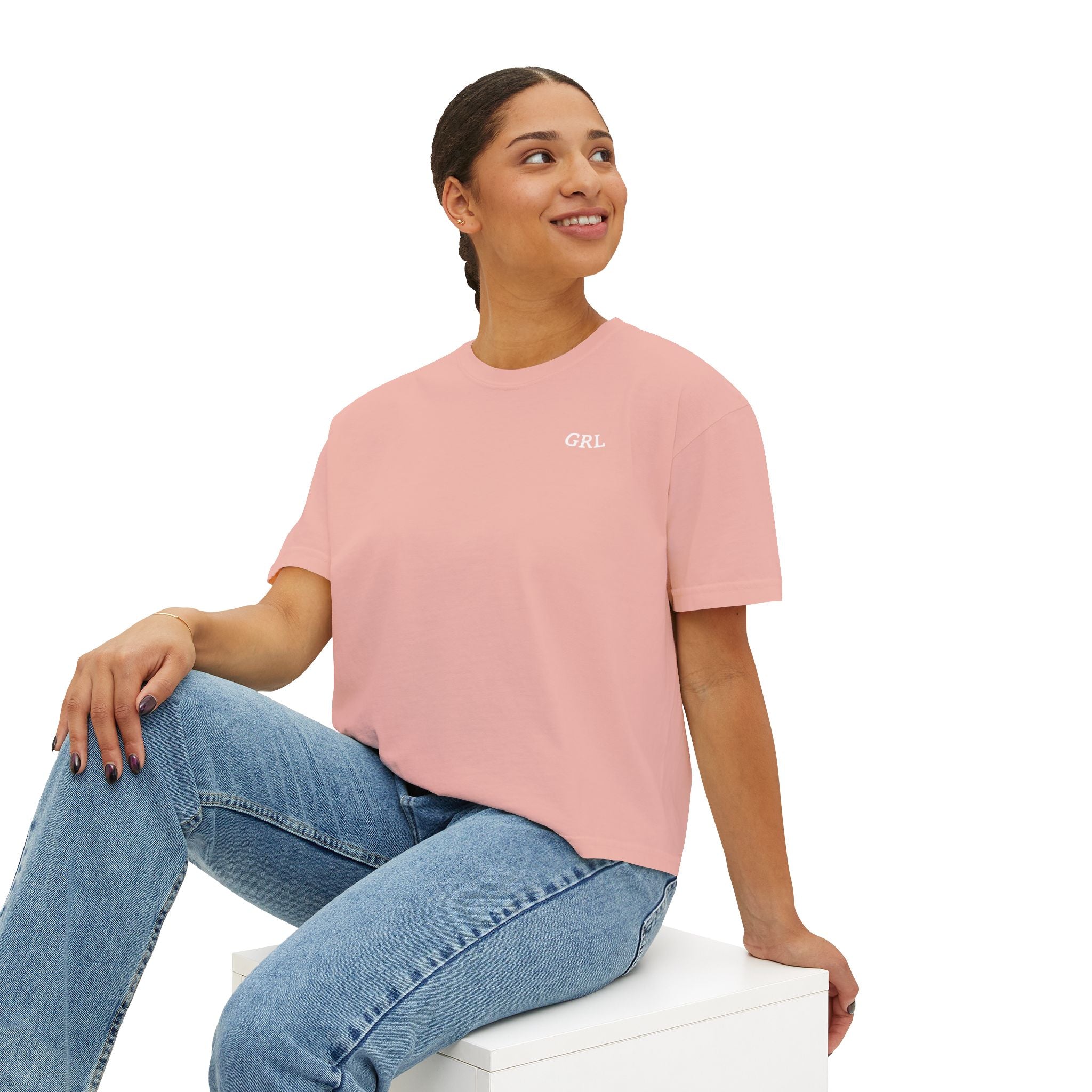 GRL Boxy Tee- Blush